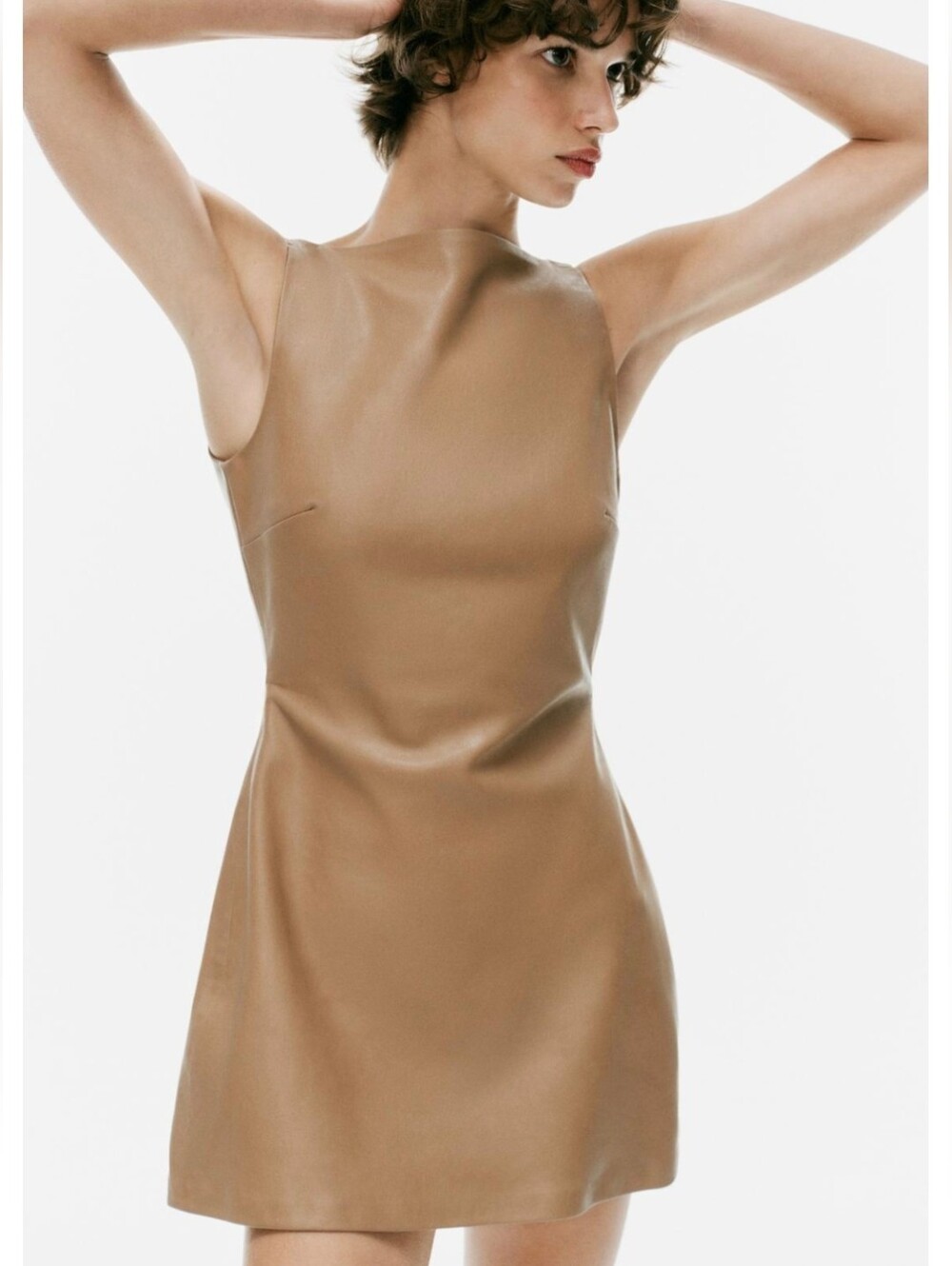 ZARA FAUX LEATHER MINI DRESS